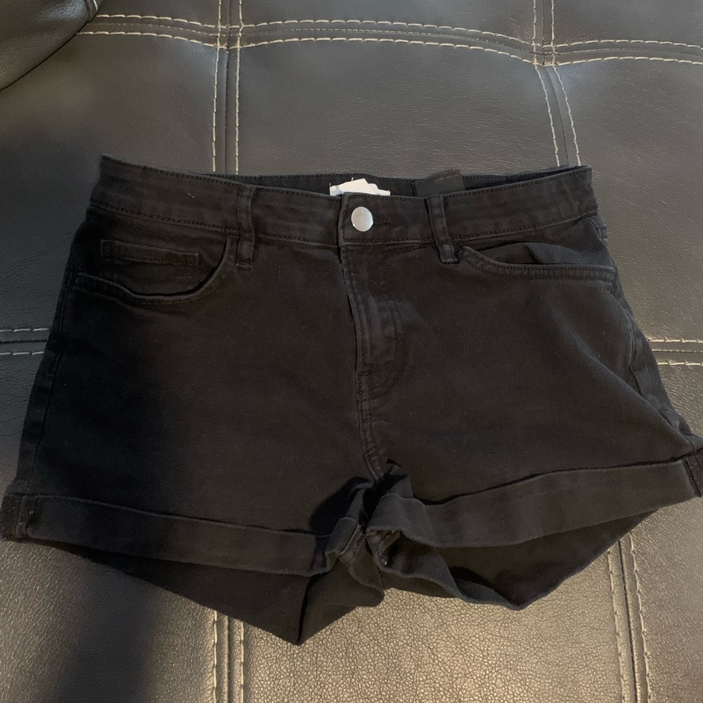 Black jean shorts